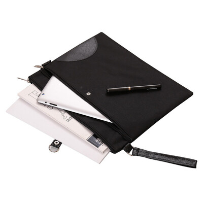 

TRNFA TB-102-3 A4 double-layer Oxford bag file bag briefcase bag handbag zipper information thick pull-side bag propaganda training storage bag conference bag