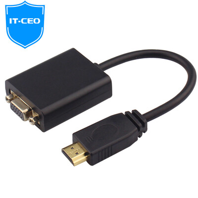 

IT-CEO HDMI to VGA converter HD video adapter with 35mm audio cable hdmi interface head video cable computer TV projector cable V08HV-3