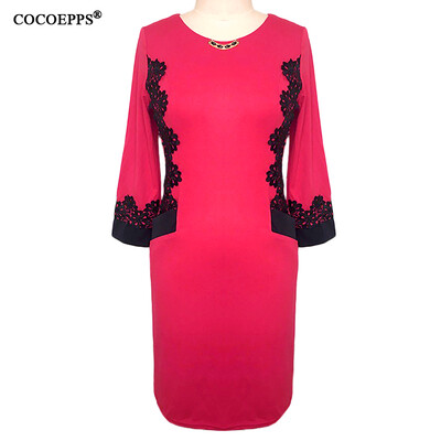 

fashionable office women dresses Large size casual o-neck Long sleeve bodycon Dress 2017 plus size women clothing winter dress