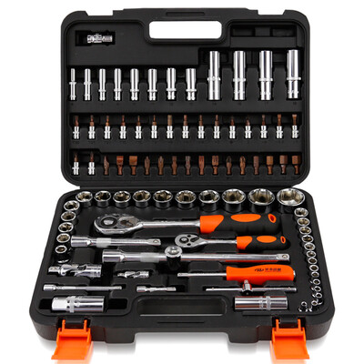 

Huafeng Jianting Arrow HF-81086A 86 Pieces Auto Repair Tool Set 125 63mm Series Ratchet Wrench Sleeve Set Steam Boot Set Machine Repair Set Car Kit