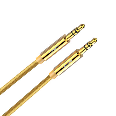 

Lenovo Lenovo AV01 Tuhao gold 1 meter mobile audio cable aux car with 3.5mm male to public cable for car phone flat panel TV radio
