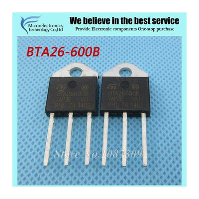 

5pcs free shipping BTA26-600B BTA26600B BTA26-600 BTA26600 Triacs 25 Amp 600 Volt TO-3P new original