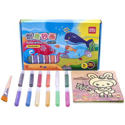 

Deli 9474 DIY Glitter Painting Gift Set 12 Colors 9 Coloring Sheets