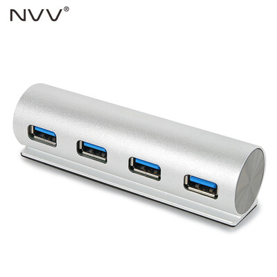 

NVV (UH-D) USB-Splitter HUB-концентратор Алюминий Высокоскоростной 4-портовый USB3.0 Extended Desktop Notebook Universal Silver