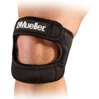 

Muller Mueller 59857 Knee Knee Four Silicon Tube Basketball Running Sports Dual Rail Pressure With Patellar Belt Sport Gauntlets Black One Size Single