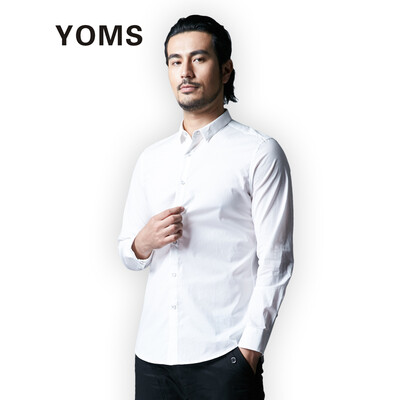 

YOMS long-sleeved shirt men's cotton business Korean style shirt
