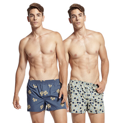 

BXMAN свободные мужские нижнее белье трусы брюки хлопок тканые Стрелка брюки летнее мужское нижнее белье для увеличения размера печати 2 установлено 288289 185XXL