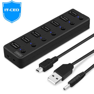 

ИТ генерального директор USB 2.0 разветвитель вытащил более семь высокоскоростных интерфейс расширения конвертера портативных настольных семь HUB концентратора 0,6 м черного V4UH3