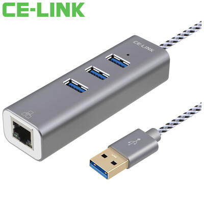 

CE-LINK USB3.0 к интерфейсу кабеля RJ45 USB-проводной Gigabit Ethernet 3-портовый концентратор / сплиттер / концентратор Apple Mac внешняя сетевая карта конвертер серый A1912