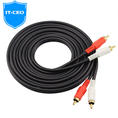 

IT-CEO Y13R-3 Coaxial 96 Tape Shield 2RCA Общедоступная аудио линия Bold Red and White Audio Adapter Bail Lotus для двойного аудиокабеля Lotus 3m Black