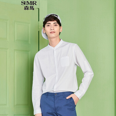 

Semir long-sleeved shirt male 2017 autumn collar collar men's youth student jacket 17316051008 bleach M