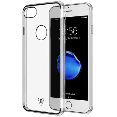 

7 BIAZE Apple, телефон оболочки защитный рукав iPhone7 покрытие TPU прозрачный все включено мягкая оболочка падение сопротивления Кристалл Серия JK115- серебро