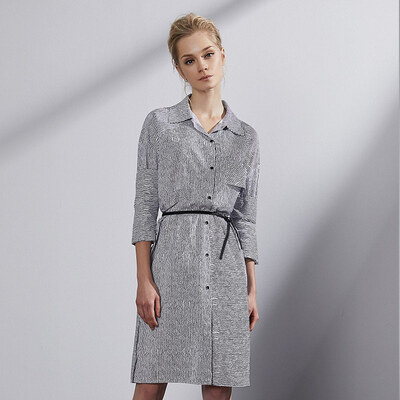 

Rebecca Marc Rebecca stripes in the long section was thin dress 72050E striped L code