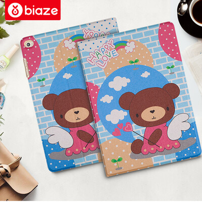 

BIAZE Apple iPad Mini4 Case mini4 on behalf of the holster / protective shell intelligent sleep cartoon painted series angel bear