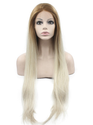 

Long Straight Heat Friendly Fiber Natural Ombre Lace Front Wig