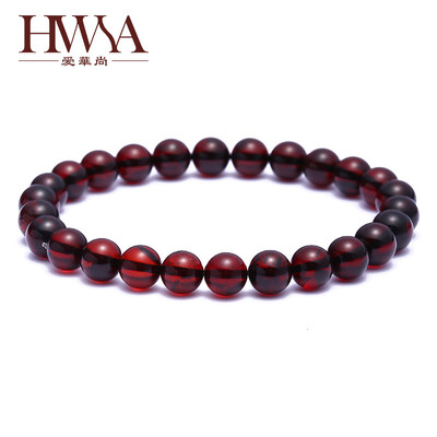 

Ai Hua Shang (HWSA) blood hand string 6.5-7mm amber with certificate