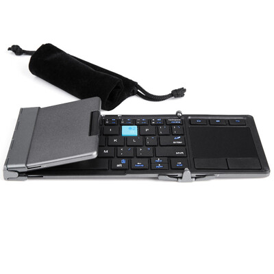 

BOW HB088 multi-device wireless folding with touchpad Bluetooth keyboard silver