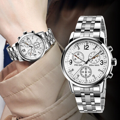 

Men's fashion waterproof business watch classic steel strip as gift for men