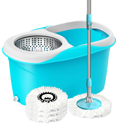 

【Jingdong Supermarket】 Artistic Rotary Mop Hand-free Mop Tank Bucket Good Mop Towel Hand-held Water Cleaning Tools Total 4 Mop Head YZ-A110