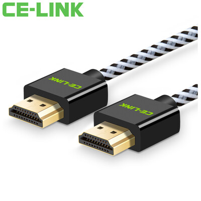 

CE-LINK HDMI cable 2 m digital high-definition line version 2.0 HDMI cable 4K * 2K computer TV projector wiring 24K gold plated nylon mesh alloy black A2529