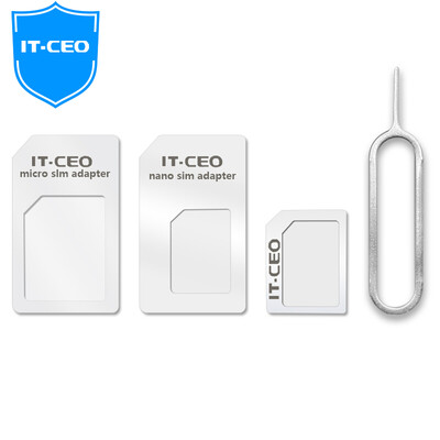 

IT-CEO V7KT Mobile Sim Card Reducing Card Holder Micro Nano sim Convert Cato Card Slot Pick Pins for Apple iPhone4 5 6S Samsung Huawei White