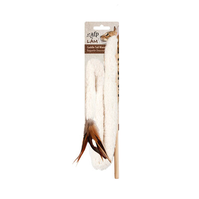 

AFP feather plush mouse tease stick pet cat toy with cat mint and ring paper - embrace the tail stick (color random