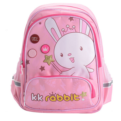 

ZHIGAO primary school bag childrens backpack men&women 1-3 grade burden ridged shoulder bag simple star KK-1338 pink