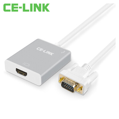 

CE-LINK VGA to HDMI Converter VGA to HDMI Conversion Cable Computer Projector Display HD Headband Audio Power 05m White A1895