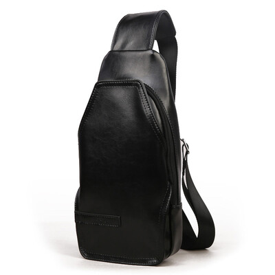 

GSQ Gu Siqi male bag Korean fashion waterproof chest bag leisure sports pockets large capacity shoulder bag 1006 black