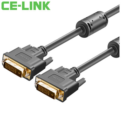 

CE-LINK DVI (24 + 1) HD-кабель 1,5-миллиметровый HD-кабель для видеосигнала Компьютерный монитор высокого разрешения для проектора Black 1871