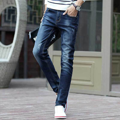 

Law Kun jeans men fashion simple Тонкий небольшой ковбойский брюки QT1012-1018 синий 31
