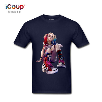 

2017 summer new product, Suicide Squad cartoon Suicide Squad, halliquine film custom round collar T-shirt