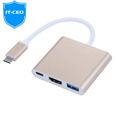 

IT-CEO USB3.0 Splitter Type-C to HDMI конвертер высокого разрешения USB-C адаптер Apple Macbook pro док-станция HUB hub gold Y2TYPE-C-UHT
