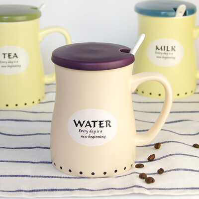 

Ya Cheng Tak ceramic creative mug with a spoon Aotang cup large capacity milk cup fashion coffee cup (tea)