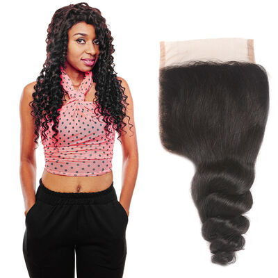 

beauty length India virgin hair closure loose wave India human hair lace closure cheap 44 lace closure