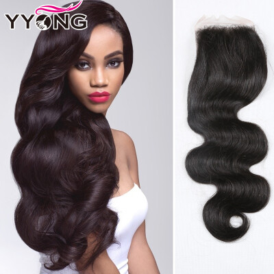 

YYONG Hair Products 8A Peruvian Body Wave Silk Closure Peruvian Virgin Hair Closures Lace Closure Bleached Knots Free Middle