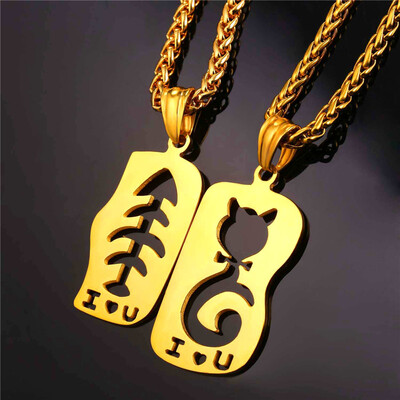 

U7 Gold Plated/ Steel Cat Fish Pendant Necklace For Women Animal Jewelry