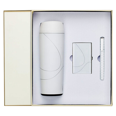 

Glossy Cup Business Card Holder Signature Pen Gift Set Birthday Gift White