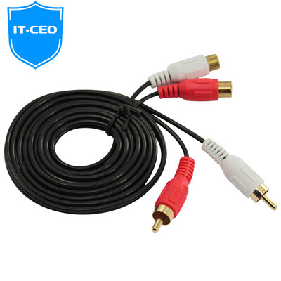 

IT-CEO V0822 2RCA мужской до женской линии расширения аудио двойной лотос пара двойной лотос головка AV аудио удлинение линии левый и правый канал красный и белый динамик линия аудио линия 2 метра черный
