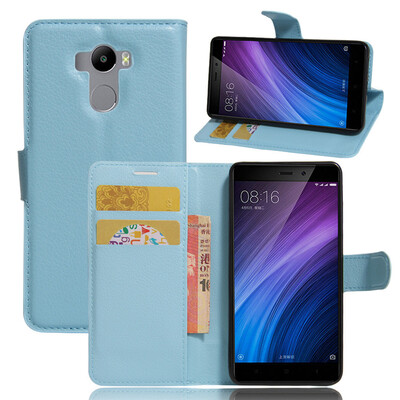 

GANGXUN Xiaomi Redmi 4 Case High Quality PU Leather Flip Cover Kickstand Anti-shock Wallet Case for Xiaomi Redmi 4 Standard