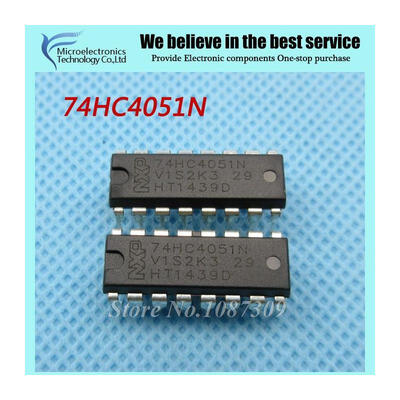 

10pcs free shipping 74HC4051N 74HC4051 SN74HC4051N DIP-16 Multiplexer Switch ICs 8-CHANNEL MUXDEMUX new original