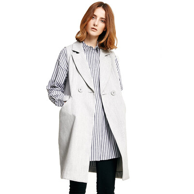 

UR Women &39s Lapel Woolen Warm Loose Sleeveless Jacket Vest YVS2R1AB2000 Light Gray XL