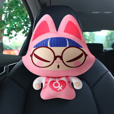 

Pull the cat ZhuaiMao car headrest car with neck pillow glasses female M14-QCT-006 single pink