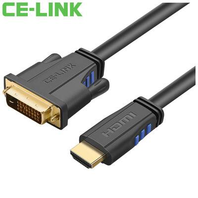 

CE-LINK HDMI to DVI (24 + 1) conversion cable / 3 meter high-definition video cable computer HDTV monitor projector line black 1852