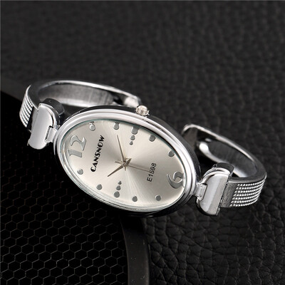 

2017 New Popular Casual Luxury Brand Bracelet Watch Quartz Women Dress Wristwatch Silver Ladies Watch Oval Face Female Clock