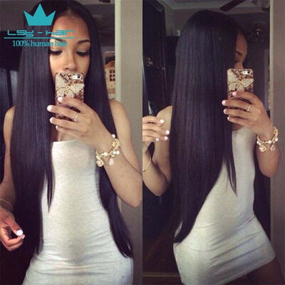 

Unprocessed Malaysian Virgin Hair Straight Human Hair Bundles Extension Virgin Straight Hair Weave 4PCS Lot I'm So Pretty Hair 1B