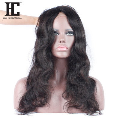 

HC Hair 360 Lace Frontal With Baby Hair One Bundle Body Wave Closure 10"- 20" Natural Color 100 Remy Peruvian Hair Pre Plucked