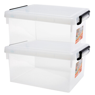 

JEKO&JEKO Plastic Reinforced Thickened Transparent Storage Box 20L 2 Packing Box Toy Snacks Clothes Storage Box Card Storage Box High Translucent SWB-5291