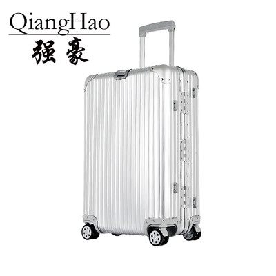 

QiangHao 20"24"29 inch 100% pure Aluminum Alloy pull rod suitcase TSA customs lock silent universal wheel hard metal luggage