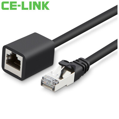 

CE-LINK 1550 CAT6 cable RJ45 cable extension line 05 meters male to female six types of network extenders Gigabit broadband network cable cable network through line black